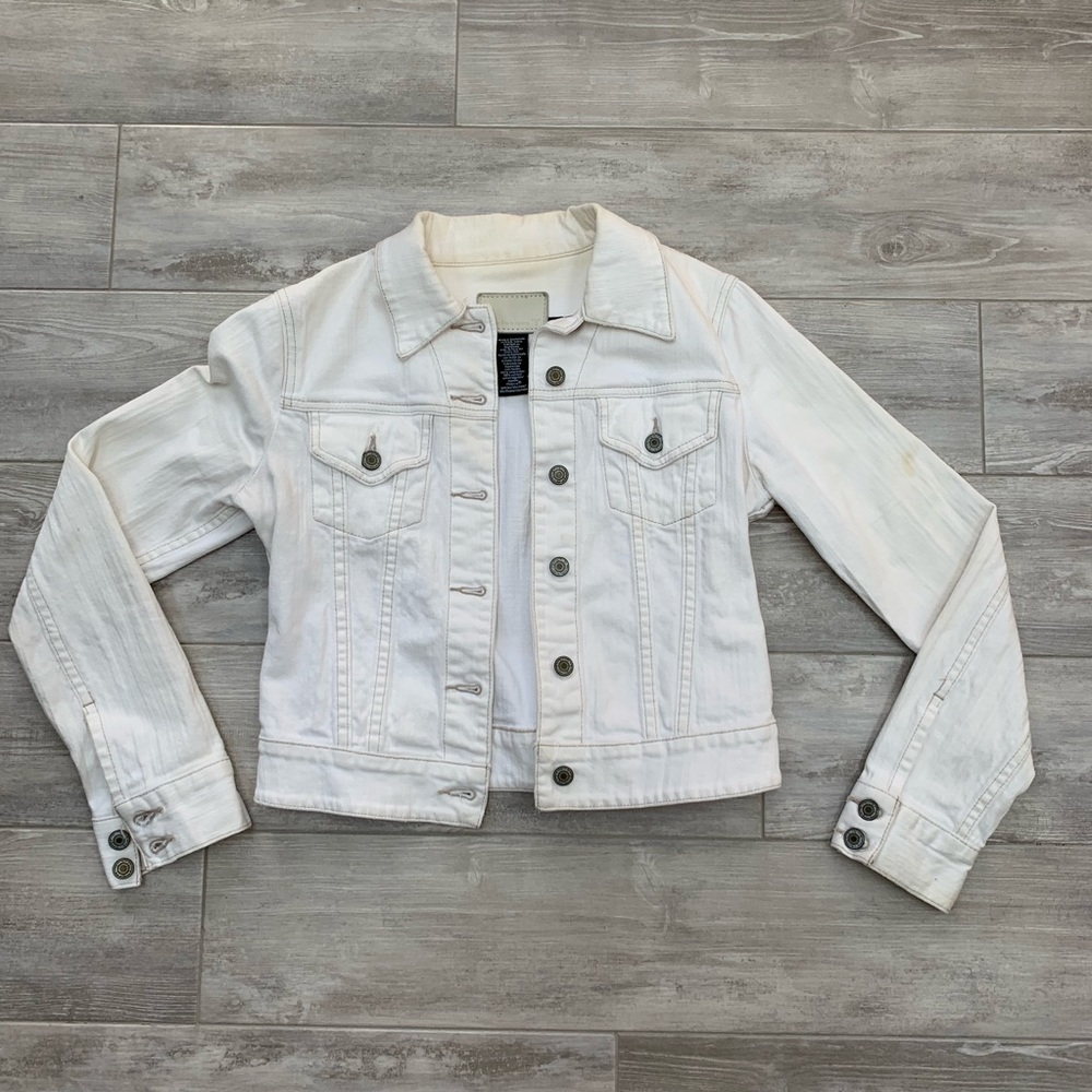 vintage calvin klein white denim jacket